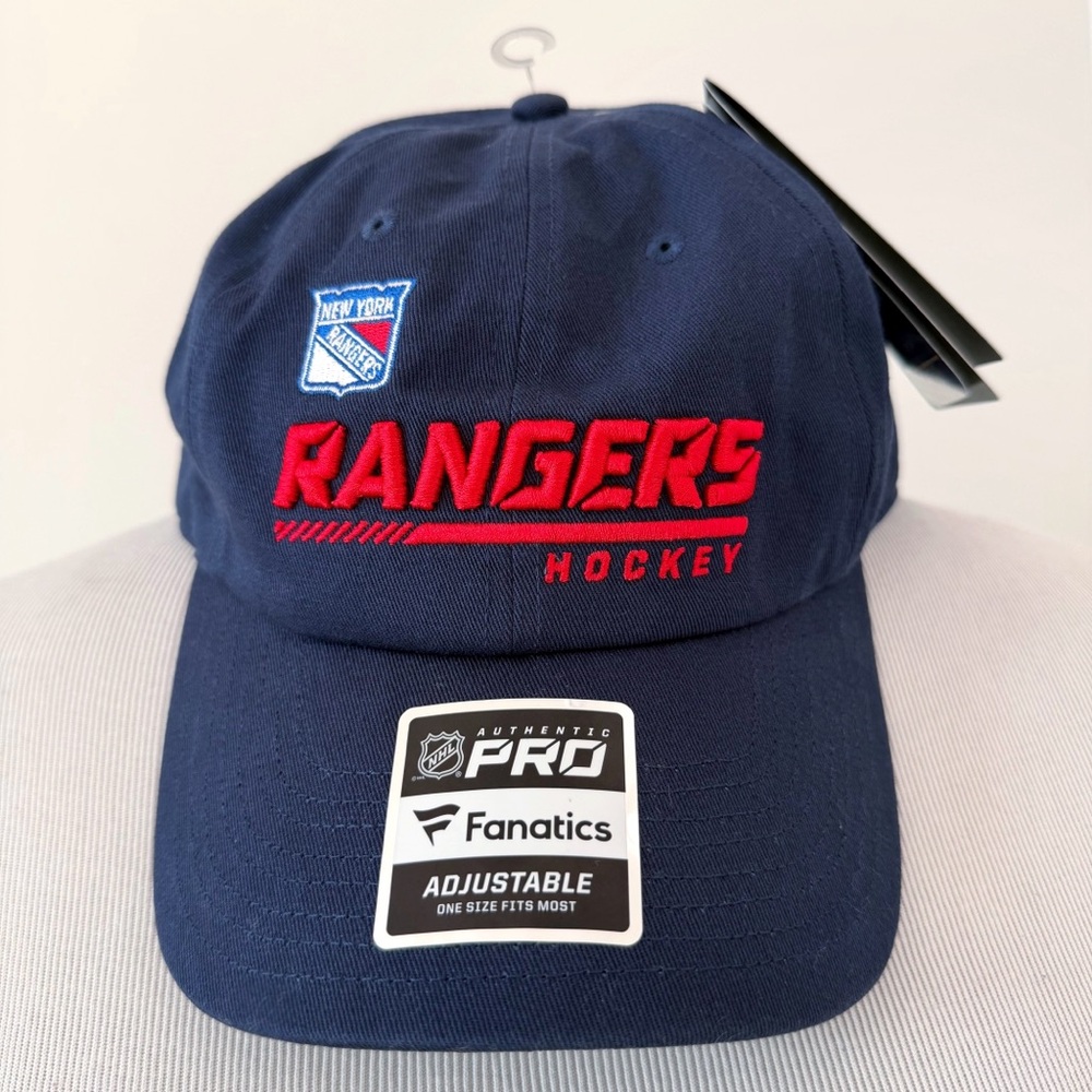 New York Rangers Fanatics Hat Cap Mens Womens NHL Fan Gear Adjustable Navy Blue